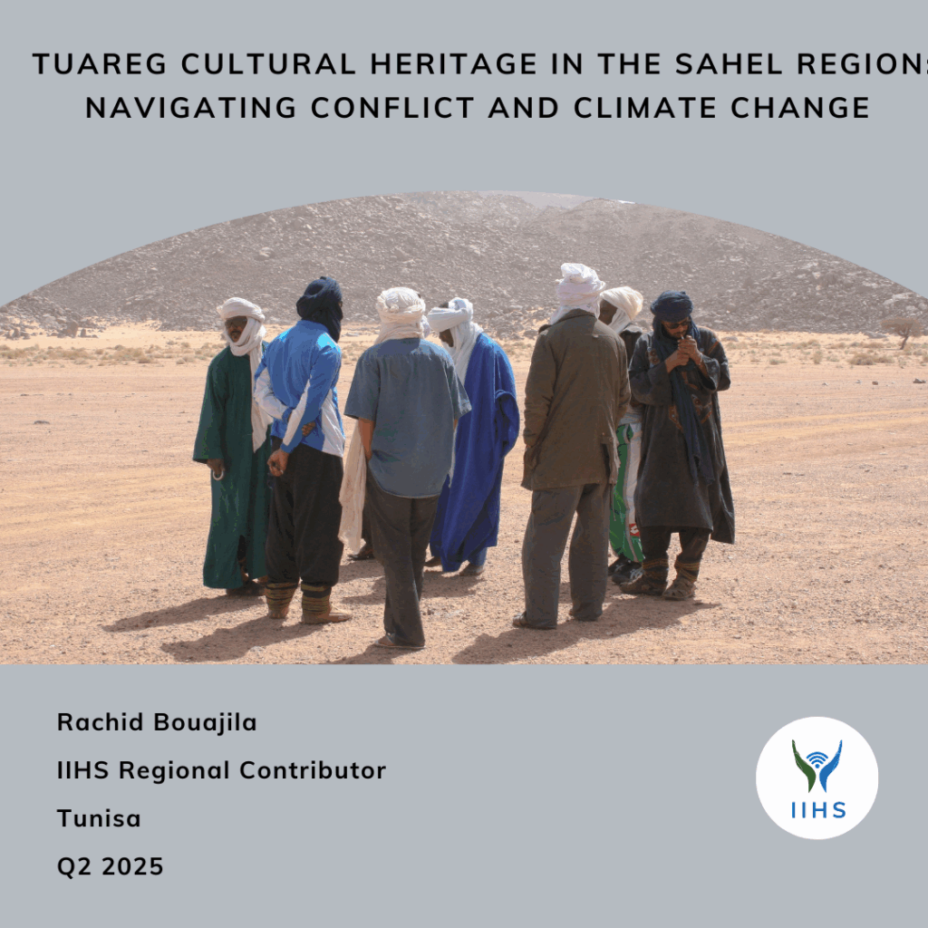The Tuareg people, an indigenous nomadic group of the Sahel, possess a rich cultural heritage intrinsically linked to their traditional way of life and environment. This report assesses the severe and interconnected threats posed by escalating regional conflicts and the pervasive impacts of climate change to this invaluable heritage, directly undermining Tuareg human security and sustainable development.